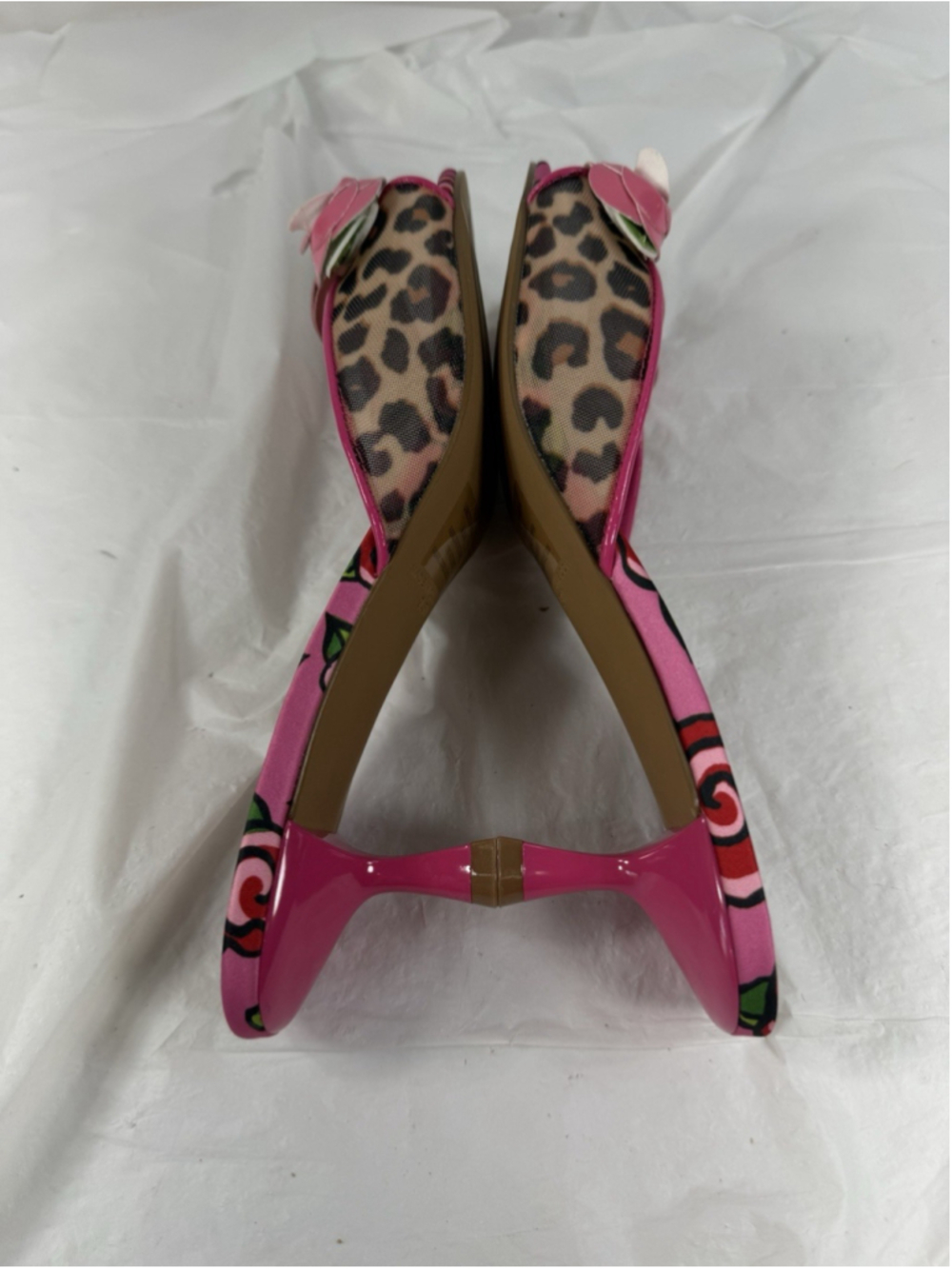 Betsey Johnson Lambert Rose Embellished Kitten Heel Dress Sandals 9.5 M - Picture 6 of 16